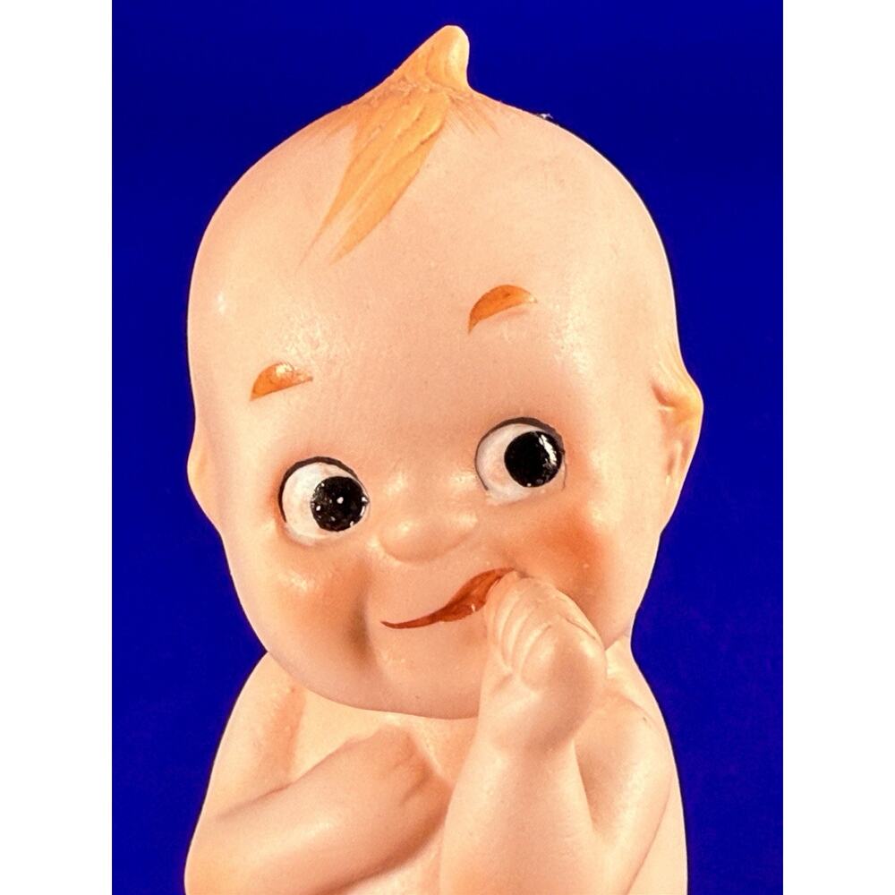 VTG Lefton Kewpie Doll Sucking Thumb Bisque Figurine 5" Cupid Baby Grannycore